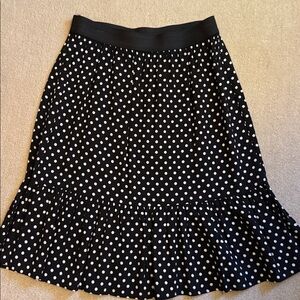 Size Medium Nomadic Traders Black and White Polka Dot Skirt